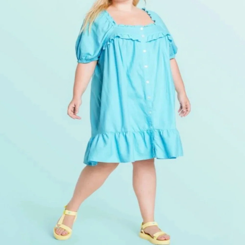 Stoney clover Lane x Target Blue Ruffled Dress size large l - Picture 6 of 8